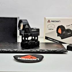 RED DOT POINT ROUGE REDWIN MONTAGE PICATINNY AVEC RAIL HAUT ARME OU AIRSOFT+ACCESSOIRES + CR2032!