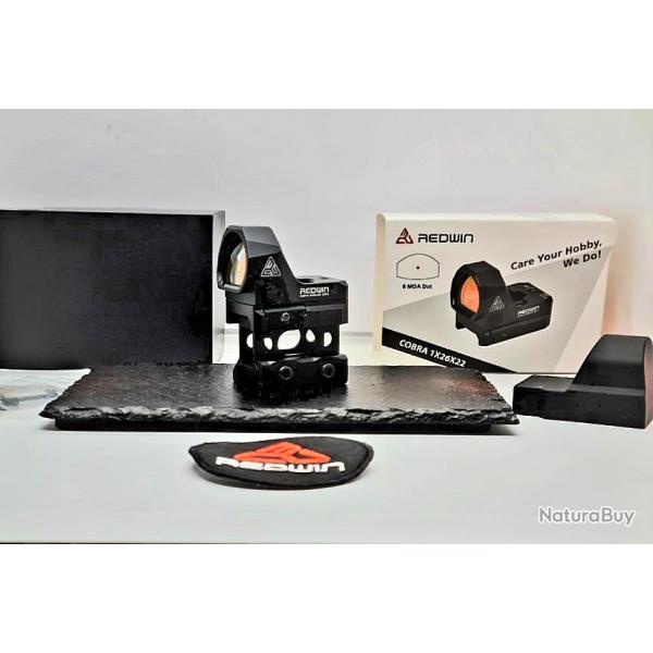 RED DOT POINT ROUGE REDWIN MONTAGE PICATINNY AVEC RAIL HAUT ARME OU AIRSOFT+ACCESSOIRES + CR2032!