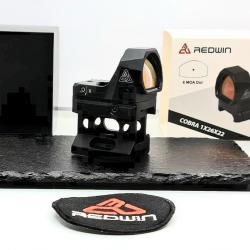 RED DOT REDWIN OPTIC MONTAGE PICATINNY AVEC RAIL HAUT & BAS ARME OU AIRSOFT+ACCESSOIRES+PILE /NEUF.