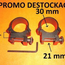 colliers pour lunette 30mm et rail de 21mm BROWNING REMINGTON ZOLI etc- VENDU PAR JEPERCUTE (b14735)