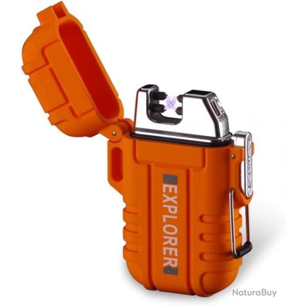 Briquet  double arc plasma USB rechargeable sans flamme tanche coupe-vent Mini briquet
