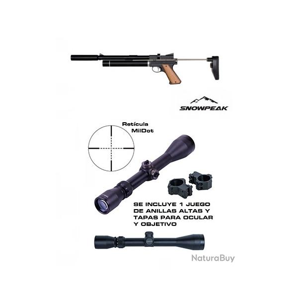 PACK-6 Pistolet PCP Snowpeak PP750L. Rgulateur , suppresseur intgrs. Calibre 5,5 mm 14 Joules.