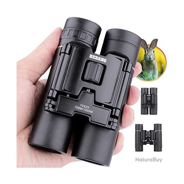 Jumelles 10x25 Petites Poche Pliantes lgres compactes pour la chasse la pche