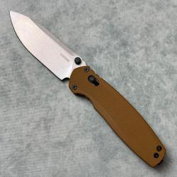 Couteau Pliant Kershaw Broadside Tan Lame Acier D2 Manche G-10 DuraLock Clip IKBS KS2052