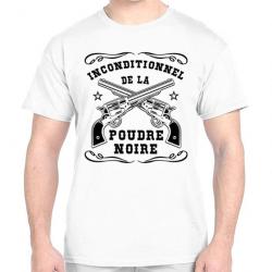 TEE SHIRT - INCONDITIONNEL DE LA POUDRE NOIRE - tir PNF2 revolver calibre .36 .44 .45 Colt Remington