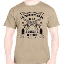 TEE SHIRT - INCONDITIONNEL DE LA POUDRE NOIRE - PNF2 tir revolver calibre .36 .44 .45 Colt Remington