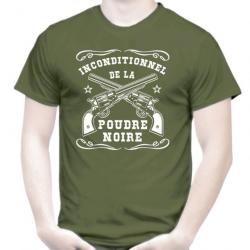 TEE SHIRT - INCONDITIONNEL DE LA POUDRE NOIRE - PNF2 tir revolver calibre .36 .44 .45 Remington Colt