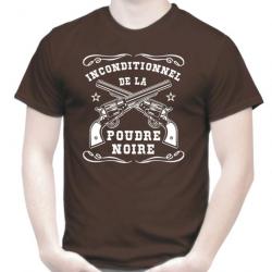 TEE SHIRT - INCONDITIONNEL DE LA POUDRE NOIRE - tir revolver PNF2 calibre .36 .44 .45 Remington Colt