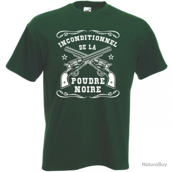 TEE SHIRT - INCONDITIONNEL DE LA POUDRE NOIRE - revolver PNF2 tir calibre .36 .44 .45 Remington Colt