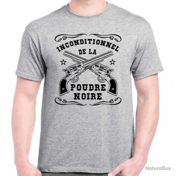 TEE SHIRT - INCONDITIONNEL DE LA POUDRE NOIRE - revolver tir PNF2 calibre .36 .44 .45 Remington Colt