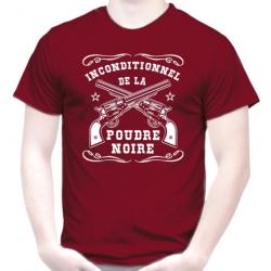 TEE SHIRT - INCONDITIONNEL DE LA POUDRE NOIRE - tir revolver Remington Colt calibre .36 .44 .45 PNF2