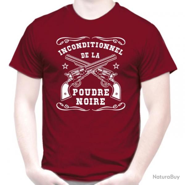 TEE SHIRT - INCONDITIONNEL DE LA POUDRE NOIRE - tir revolver Remington Colt calibre .36 .44 .45 PNF2