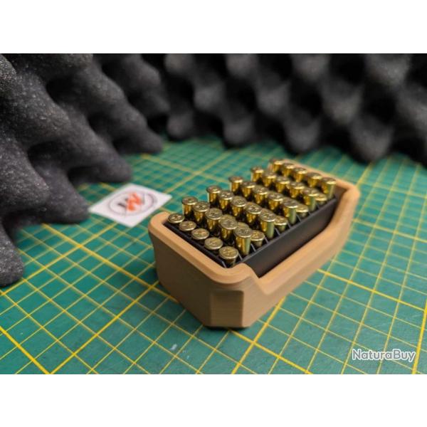 PORTE CARTOUCHE  - Prsentoir  munitions pour 50 Balles - Calibre 22LR Couleur SABLE / TAN