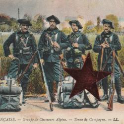 CPA - Militaire- L ARMÉE  FRANÇAISE -Groupe  de  Chasseurs Alpins  N°893