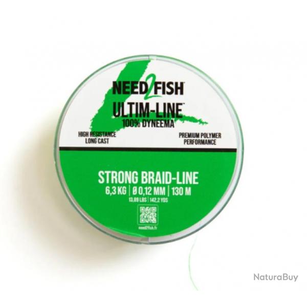 Tresse needtofish ultim-line strong braid-line 0,14mm/130m vert