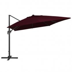Parasol déporté avec lumières led rouge bordeaux 400 x 300 cm 02_0008459