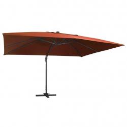 Parasol déporté avec lumières led 400 x 300 cm orange foncé 02_0008462