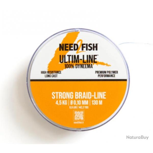 Tresse needtofish ultim-line strong braid-line 0,16mm/130m bleue