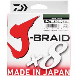 Tresse Daiwa J Braid X8 Vert 300m 8kg 13/100 Vert