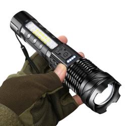 Lampe Torche Rechargeable Super Puissante Lampe de poche pour Camping, Pêche, Chasse, Sécurité