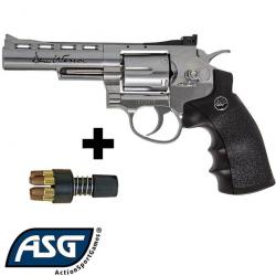 Réplique airsoft Dan Wesson 4" Silver CO2 - Revolver métal 6 coups