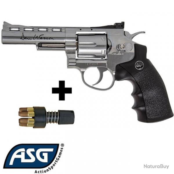 Rplique airsoft Dan Wesson 4" Silver CO2 - Revolver mtal 6 coups