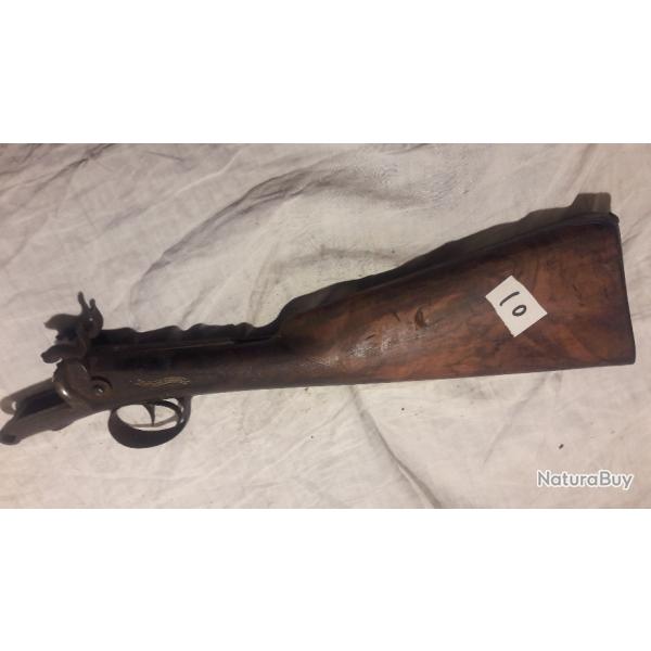 vieille crose fusil chasse devisme paris avec platines , bascule et pontet n 10