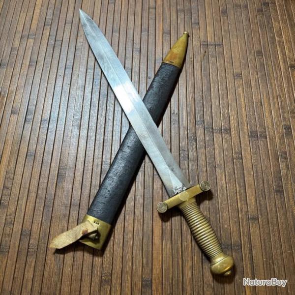 GLAIVE D'INFANTERIE 1831 COULAUX Cie  DANS SON FOURREAU CUIR BELLE TAT