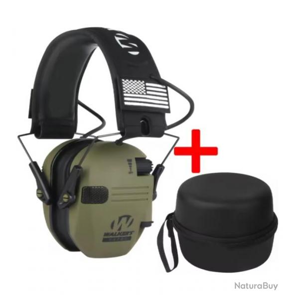 Casque Antibruit lectronique Tactique - Protection Auditive et Performance Optimale Vert