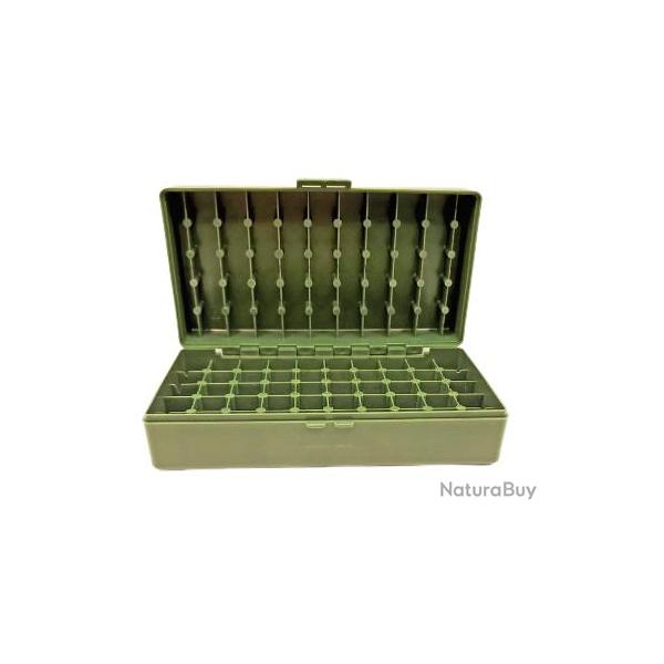 BOITE DE RANGEMENT VERTE 50 MUNITIONS CAL 45 ACP