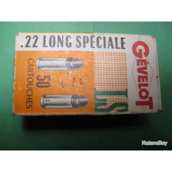 Une boite de 50. 22 LR Spciale Gevelot LS bon tat / 22 GEVELOT LS