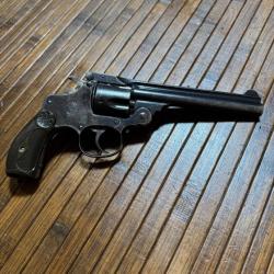 SMITH & WESSON TOP BREAK PERFECTED MODEL 38 S&W MONOMATRICULE 5 POUCES