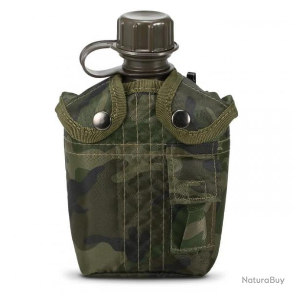 Gourde Militaire Americaine Inox 1,2l Nylon  Camping Bouilloire de Survie Camping Camouflage