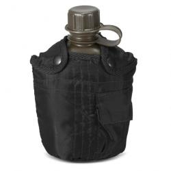 Gourde Militaire Americaine Inox 1,2l Nylon  Camping Bouilloire de Survie Camping Noir