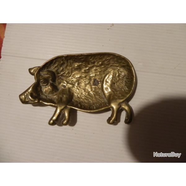 vide poche cendrier en forme de sanglier en bronze 11.5 cm TBE