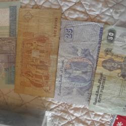 4 vieux billet de banque EGYPT £1 & & 5 & 10 & 50