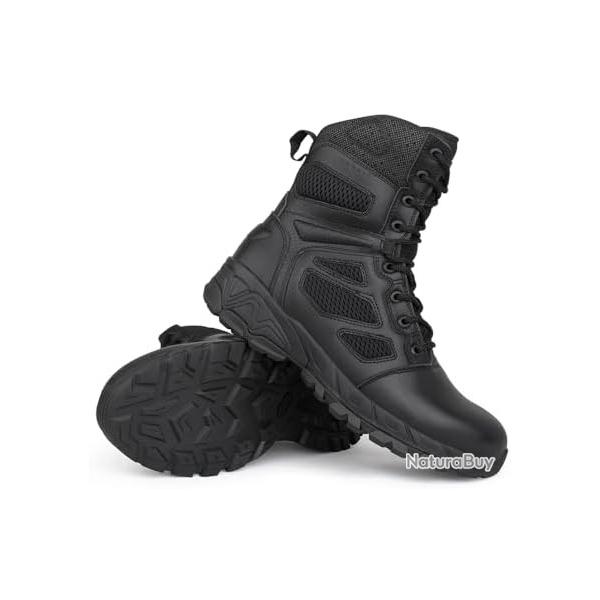 Chaussure de Combat Haute Botte Ranger Anti Drapant pour Homme Couleur Noir Taille 42
