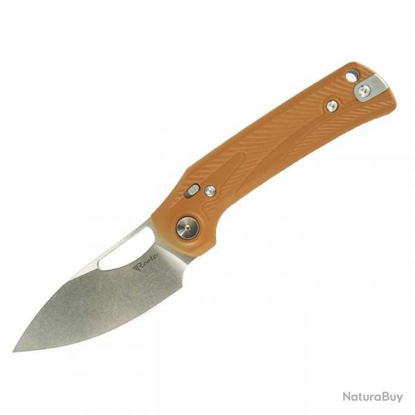 Couteau Pliant Reate PL-XE Tan Lame Drop Point Acier Nitro-V Manche G-10 Pivot Lock REA171