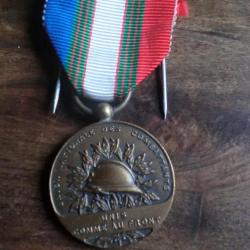 médaille union nationale  des combattants unis comme au front