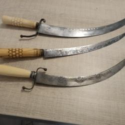 3 armes blanches Ottoman a manches organiques de morse