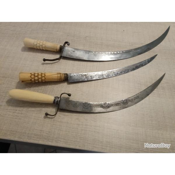 3 armes blanches Ottoman a manches organiques de morse