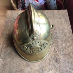 Lot casque de sapeurs pompiers 1895 ST LEONARD (88) complet + une coque de casque 1895