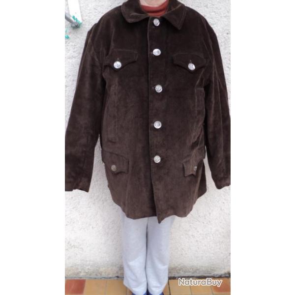 Veste de chasse, campagnarde en velours ctel, avec carnier dorsal