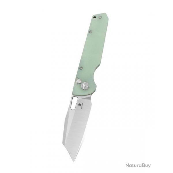 Couteau Bestechman Guardian Jade Lame Acier D2 Manche G-10 Bouton Lock BTKMK11A