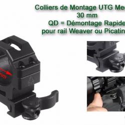 Colliers UTG Medium QD - 30 mm pour rail de 21 mm