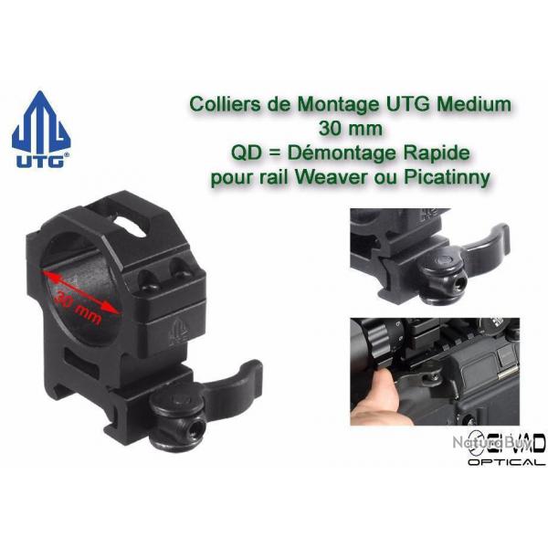 Colliers UTG Medium QD - 30 mm pour rail de 21 mm