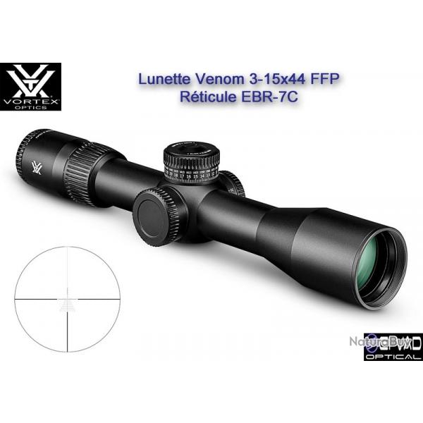 Lunette VORTEX Venom 3-15x44 FFP - Rticule EBR-7C Mrad