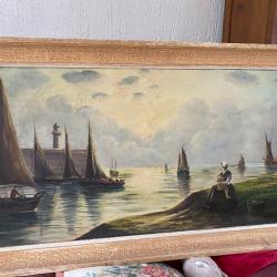 Joli peinture ancienne  très bon sujet artiste répertorié