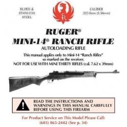 notice RUGER MINI 14 RANCH RUGER (envoi par mail) - VENDU PAR JEPERCUTE (m2291)