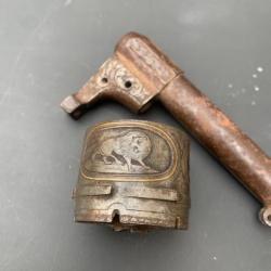 Barillet et canon ancien gravé pour Pistolet ou revolver deCollection à identifier